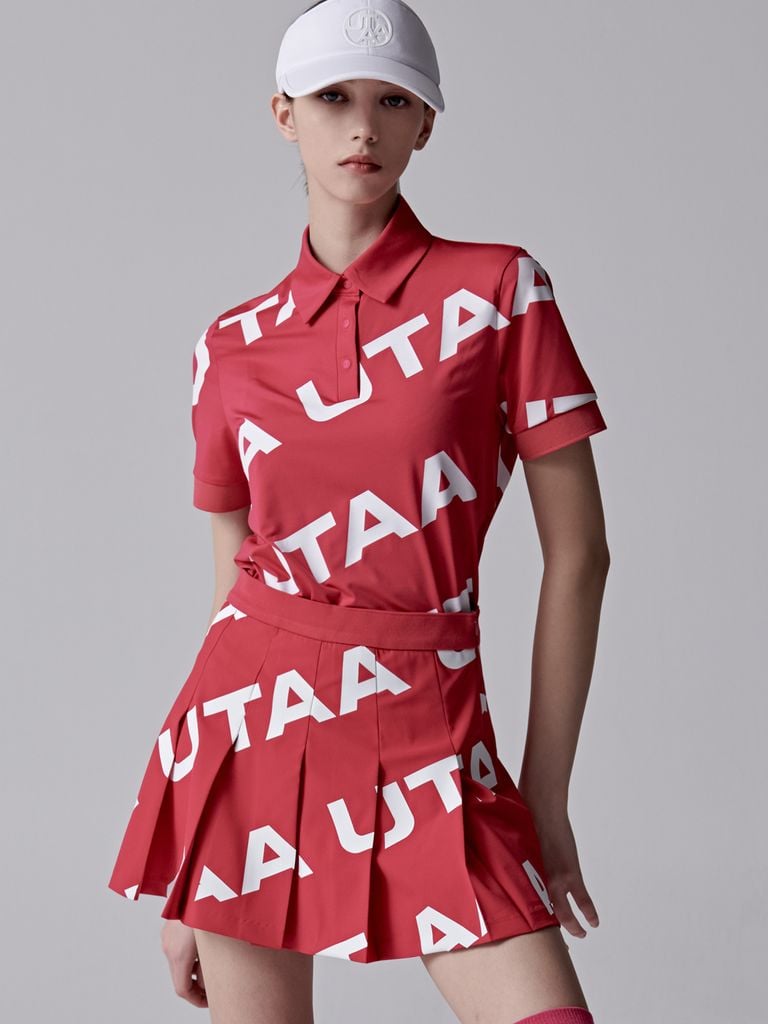 UTAA Logo Wave Flare Skirt : Women's Pink