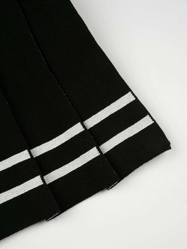 UTAA Classy Stripe Knit Flare Skirt : Women's Black