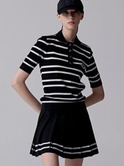 UTAA Classy Stripe Knit Flare Skirt : Women's Black