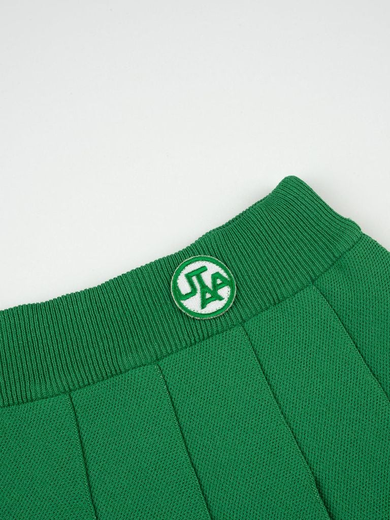 UTAA Classy Stripe Knit Flare Skirt : Women's Green