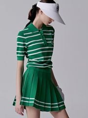 UTAA Classy Stripe Knit Flare Skirt : Women's Green