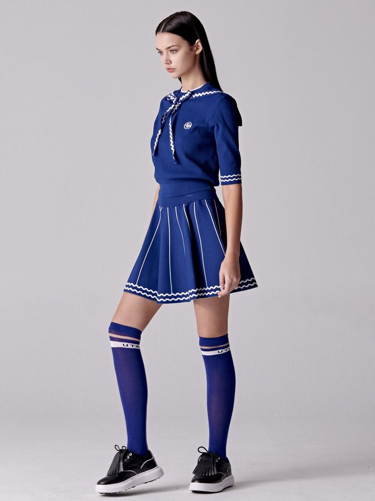 UTAA Pixel Wave Flare Skirt : Women's Blue