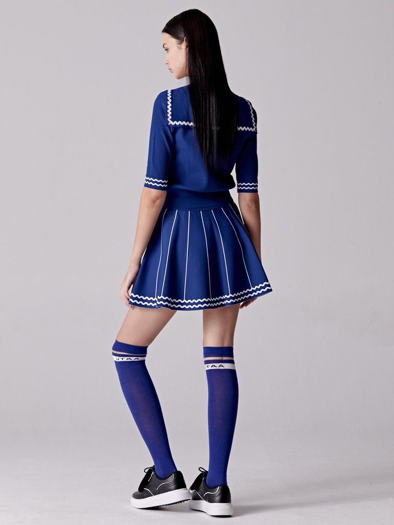 UTAA Pixel Wave Flare Skirt : Women's Blue