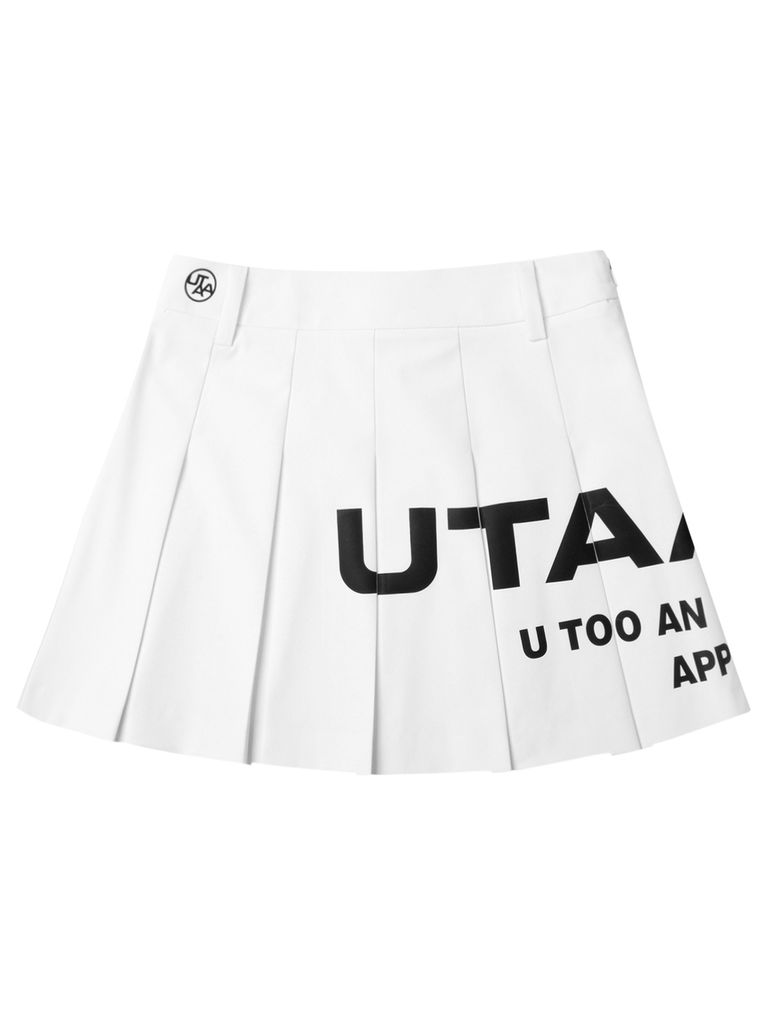 UTAA Brie Big Logo Symbol Short Skirt : Women's White