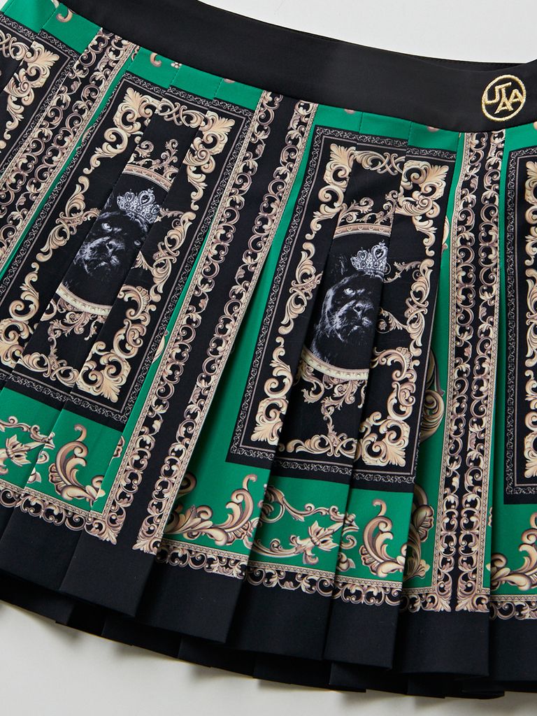 UTAA Ducat Baroque Black Line Skirt : Royal Green