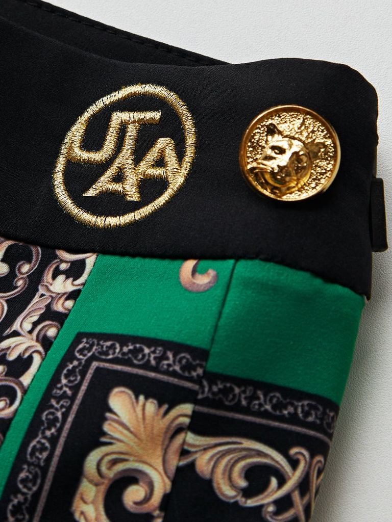 UTAA Ducat Baroque Black Line Skirt : Royal Green