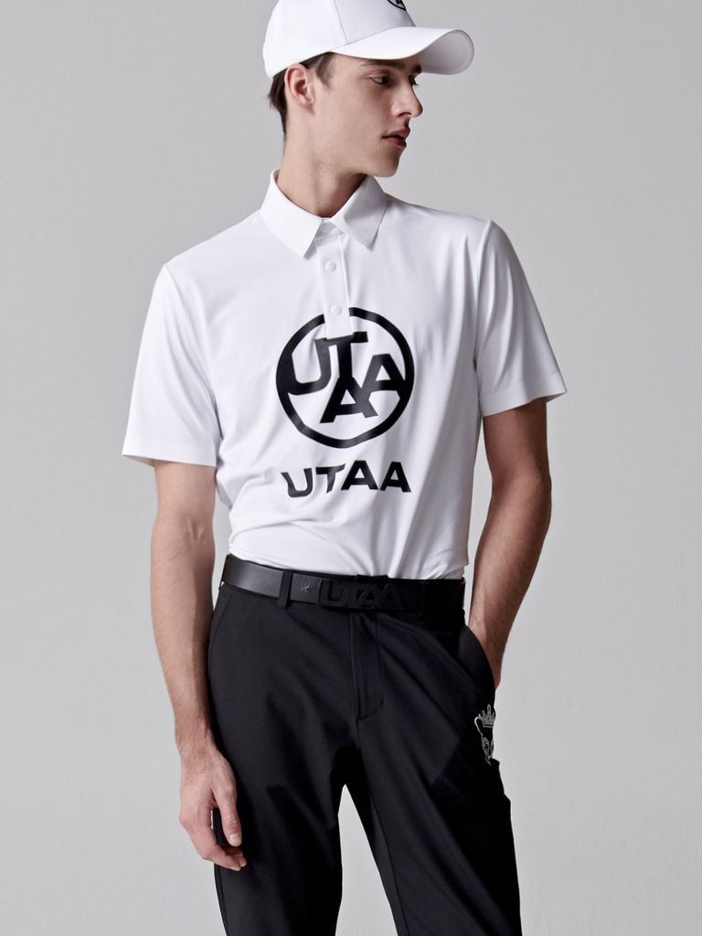 UTAA Logo Emblem PK T-Shirts : Men's White