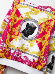 Festive Crown Panther Blouson Jumper : Women's Pink