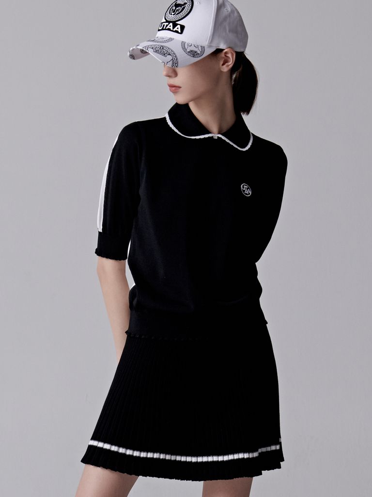 UTAA Ring Panther Wave Knit PK Sleeve : Women's Black