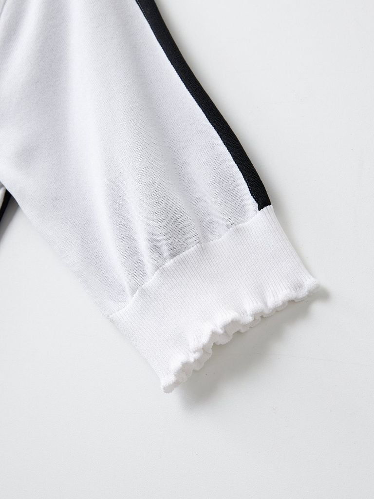 UTAA Ring Panther Wave Knit PK Sleeve : Women's White