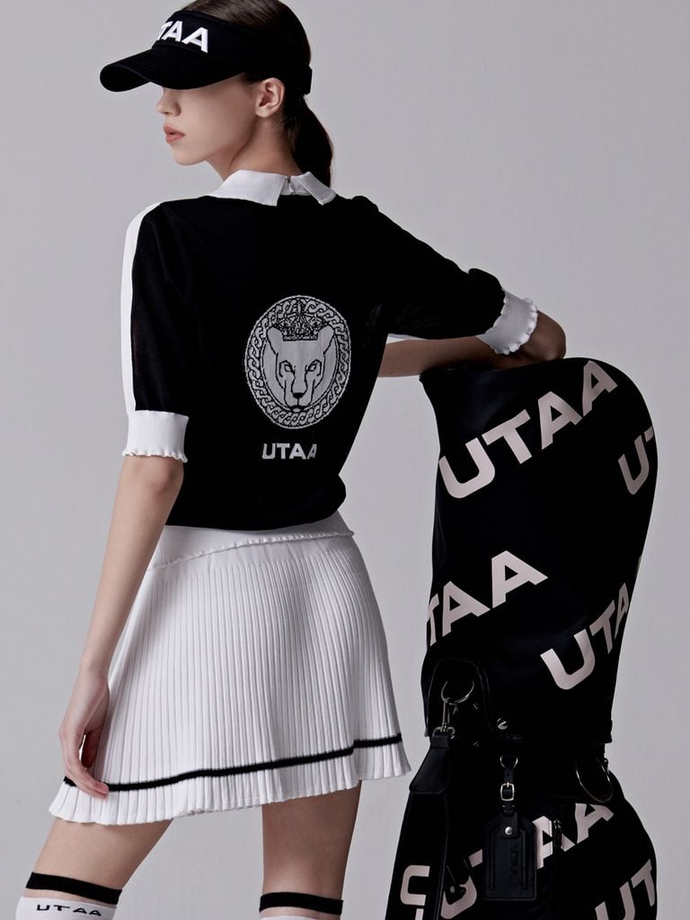 UTAA Ring Panther Wave Knit PK Sleeve : Women's White