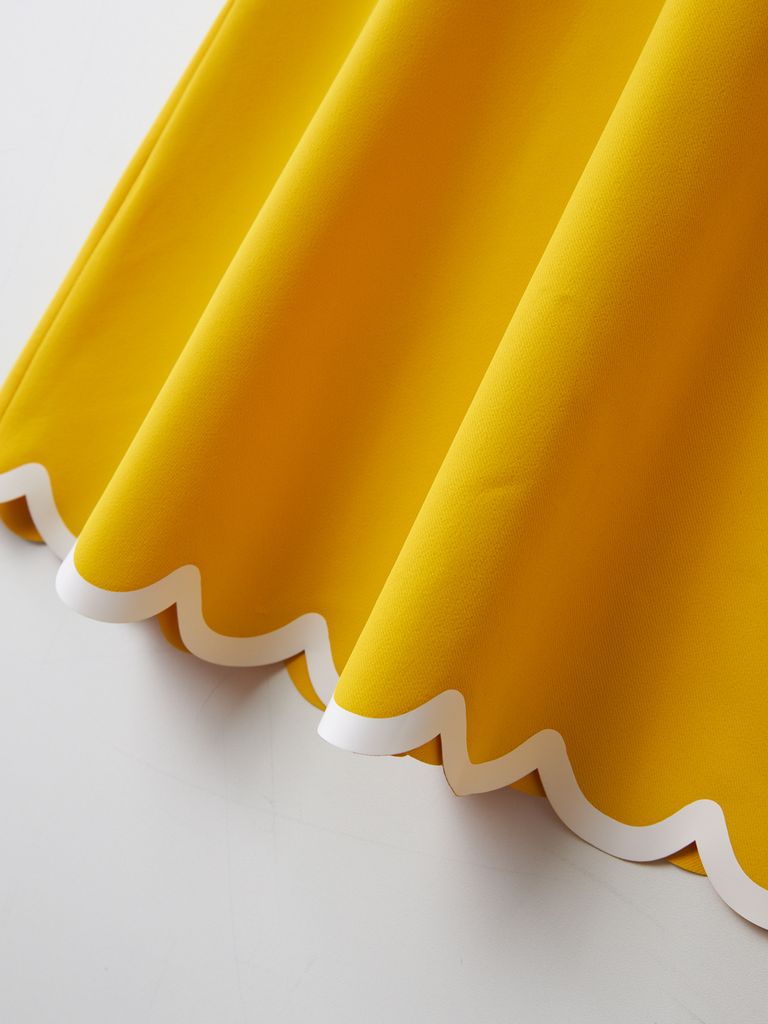 UTAA Tilde Wave Flare Skirt : Yellow