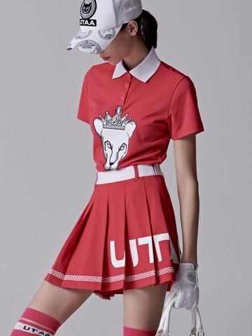 UTAA Logo Scudo Pattern Short Skirt : Women's Pink