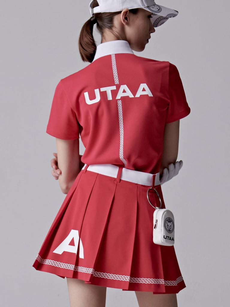 UTAA Logo Scudo Pattern Short Skirt : Women's Pink