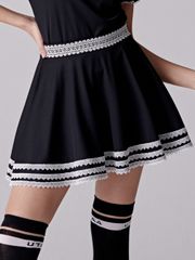 UTAA Triple Lace Flare Skirt : Women's Black