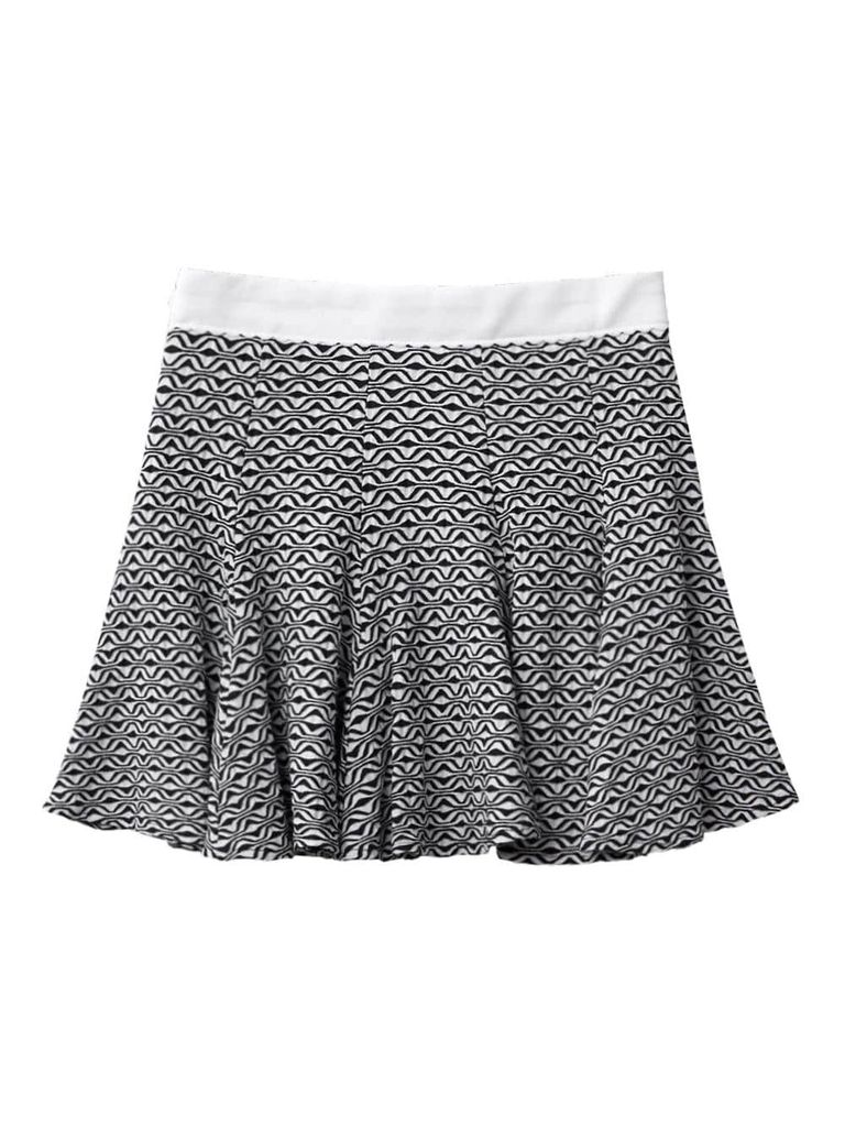 UTAA Ripple Pattern Flare Skirt : Women's Black