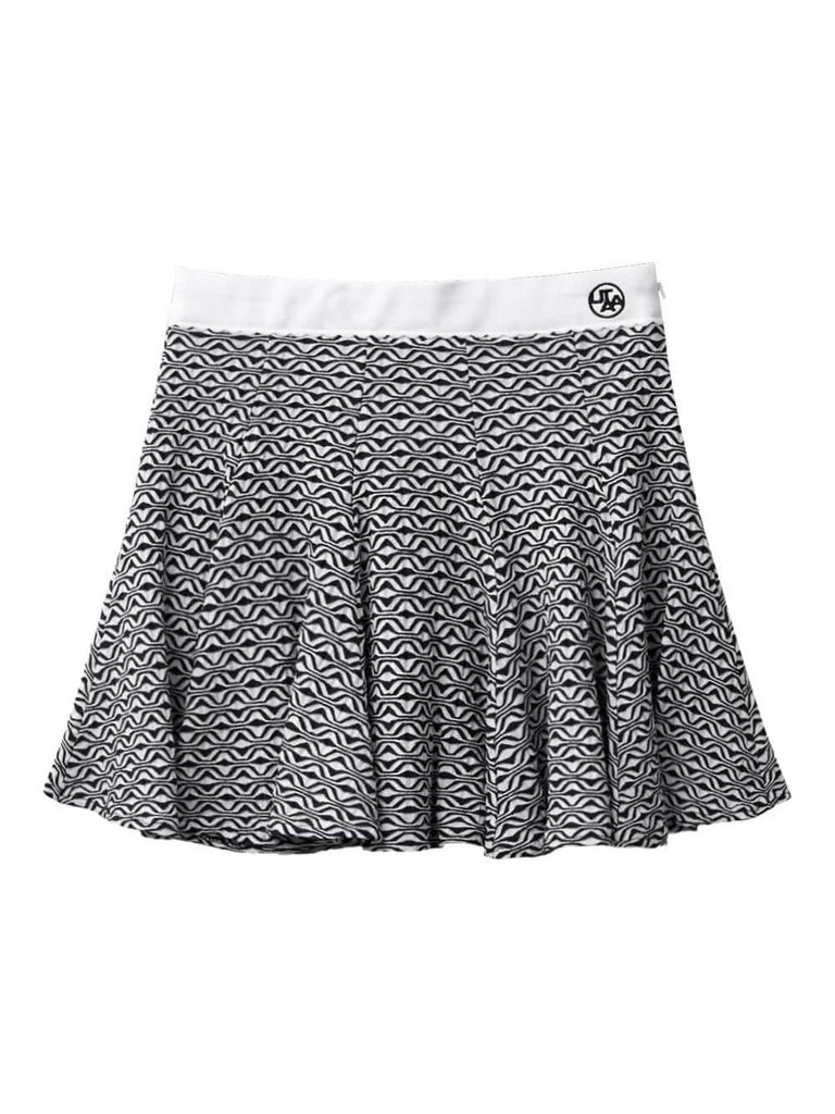 UTAA Ripple Pattern Flare Skirt : Women's Black