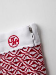 UTAA Ripple Pattern Flare Skirt : Women's Red