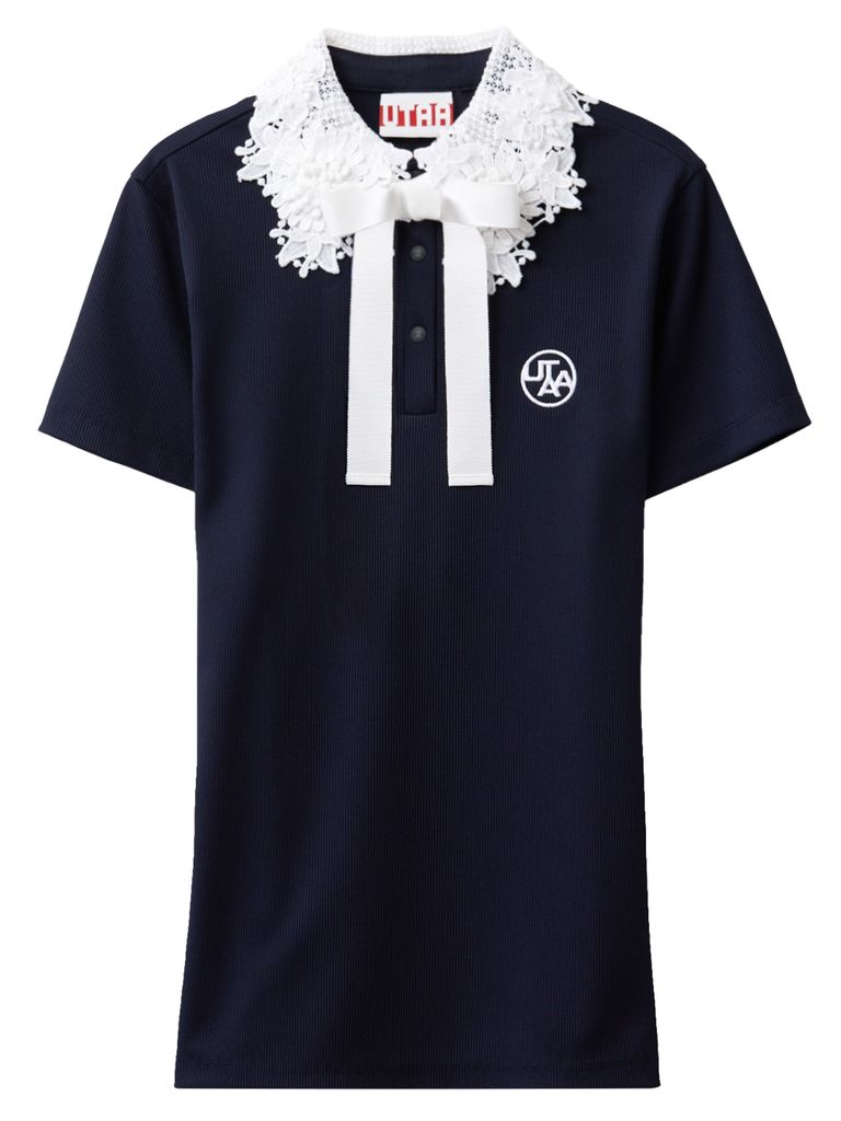 UTAA Notredame Flower Lace T-Shirt : Women's Dark Navy