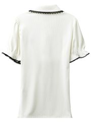UTAA Ribbon Lace T-Shirt : Women's White