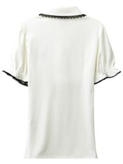 UTAA Ribbon Lace T-Shirt : Women's White