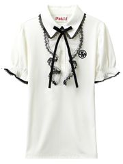 UTAA Ribbon Lace T-Shirt : Women's White