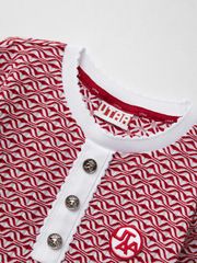 UTAA Ripple Pattern Sleeve T-Shirt : Women's Red