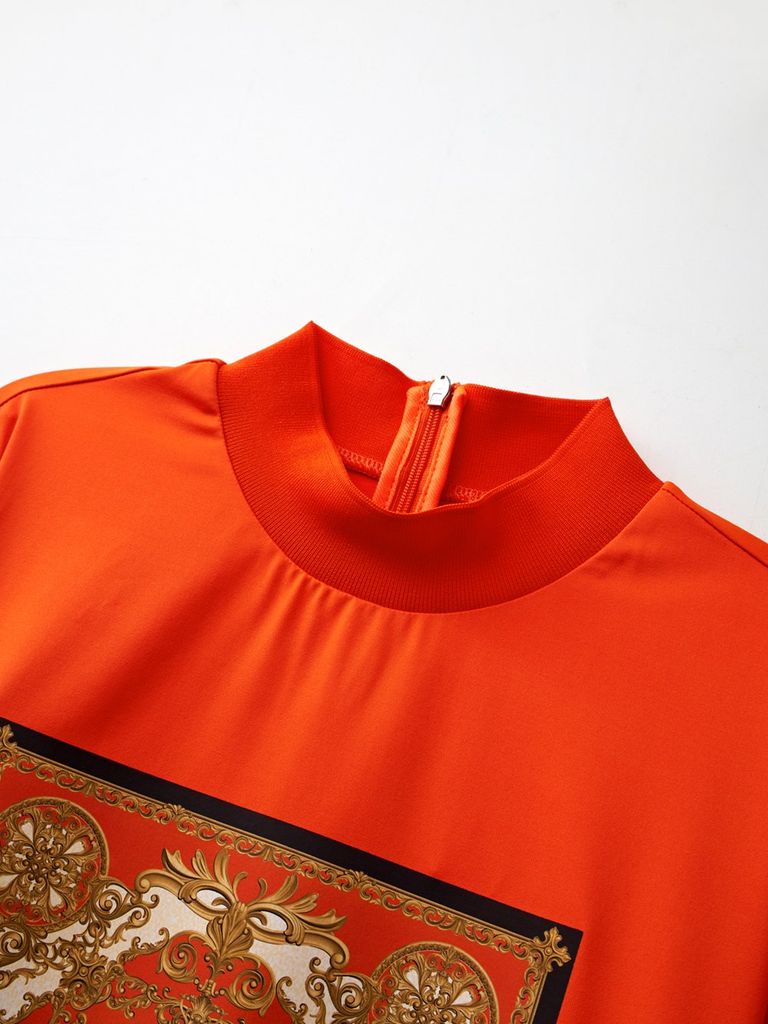 UTAA Canyon Baroque Turtleneck Tee : Women's Orange