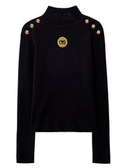 UTAA Gold Scudo Ring Panther Knit Sleeve : Women's Black