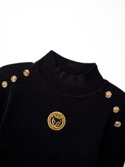 UTAA Gold Scudo Ring Panther Knit Sleeve : Women's Black
