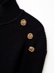 UTAA Gold Scudo Ring Panther Knit Sleeve : Women's Black