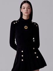 UTAA Gold Scudo Ring Panther Knit Sleeve : Women's Black