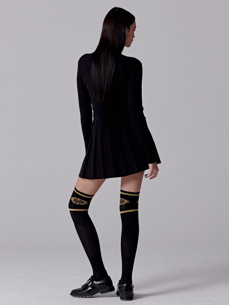 UTAA Gold Scudo Ring Panther Knit Sleeve : Women's Black