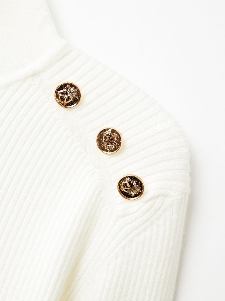UTAA Gold Scudo Ring Panther Knit Sleeve : Women's White