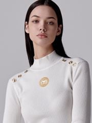 UTAA Gold Scudo Ring Panther Knit Sleeve : Women's White