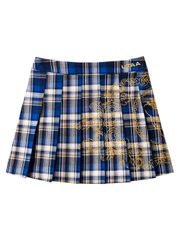 UTAA Imperial Gold Check Flare Skirt: Women's Blue