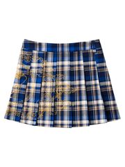 UTAA Imperial Gold Check Flare Skirt: Women's Blue