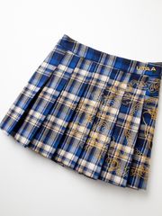 UTAA Imperial Gold Check Flare Skirt: Women's Blue