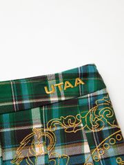 UTAA Imperial Gold Check Flare Skirt: Women's Green