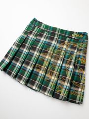 UTAA Imperial Gold Check Flare Skirt: Women's Green