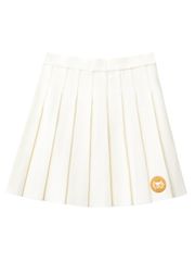 UTAA Gold Scudo Ring Panther Knit Flare Skirt : White