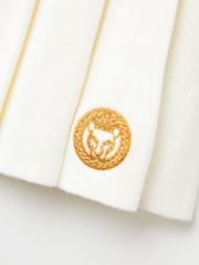 UTAA Gold Scudo Ring Panther Knit Flare Skirt : White