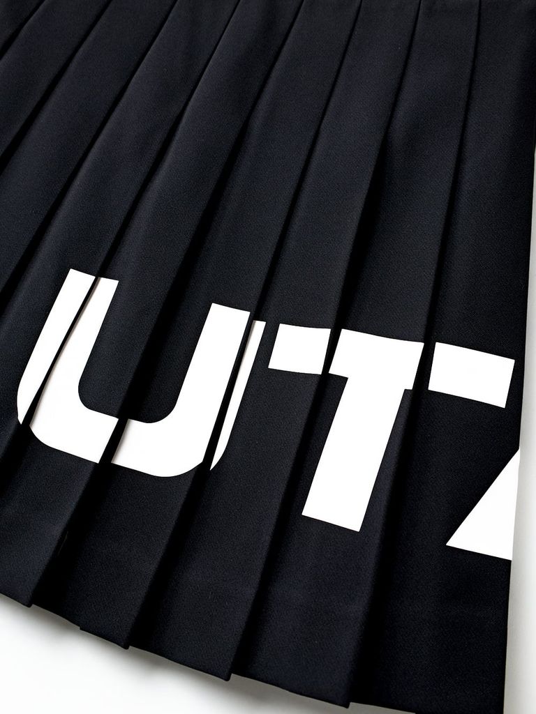 UTAA Bold Logo Flare Skirt : Black