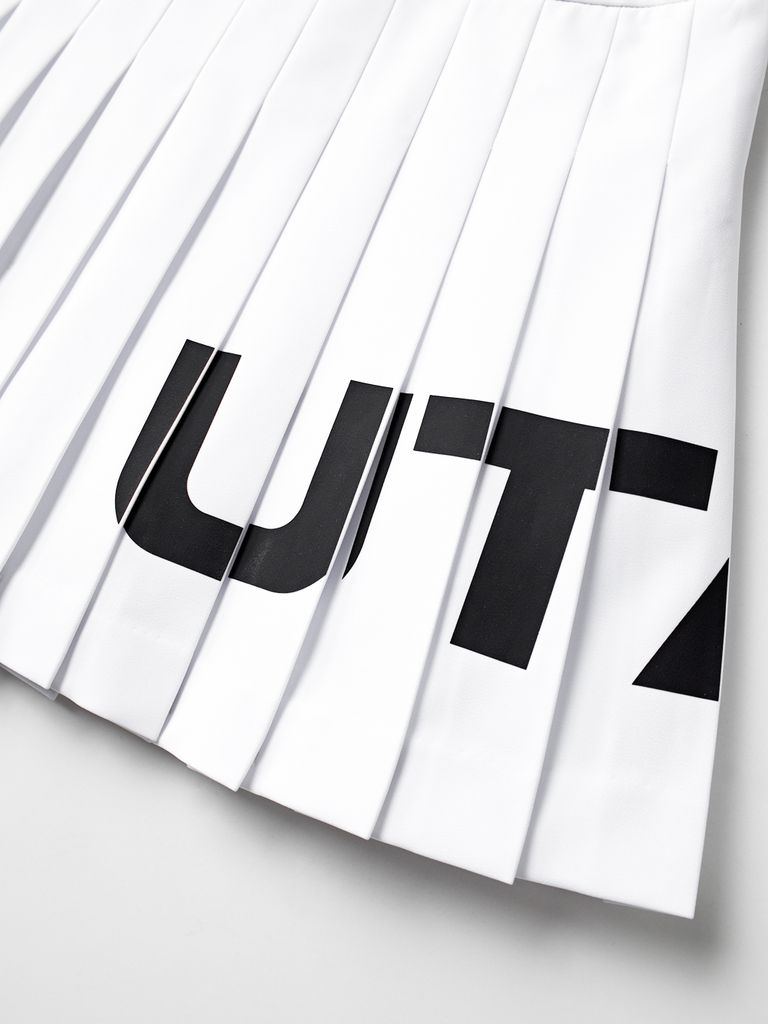 UTAA Bold Logo Flare Skirt : White