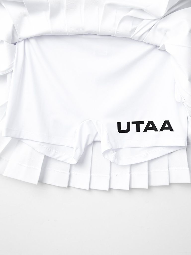 UTAA Bold Logo Flare Skirt : White