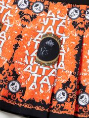UTAA Blanc Baroque Panther Flare Skirt: Women's Orange