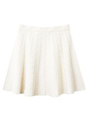 UTAA Ducat Wool Knit Flare Skirt : Ivory