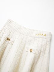 UTAA Ducat Wool Knit Flare Skirt : Ivory