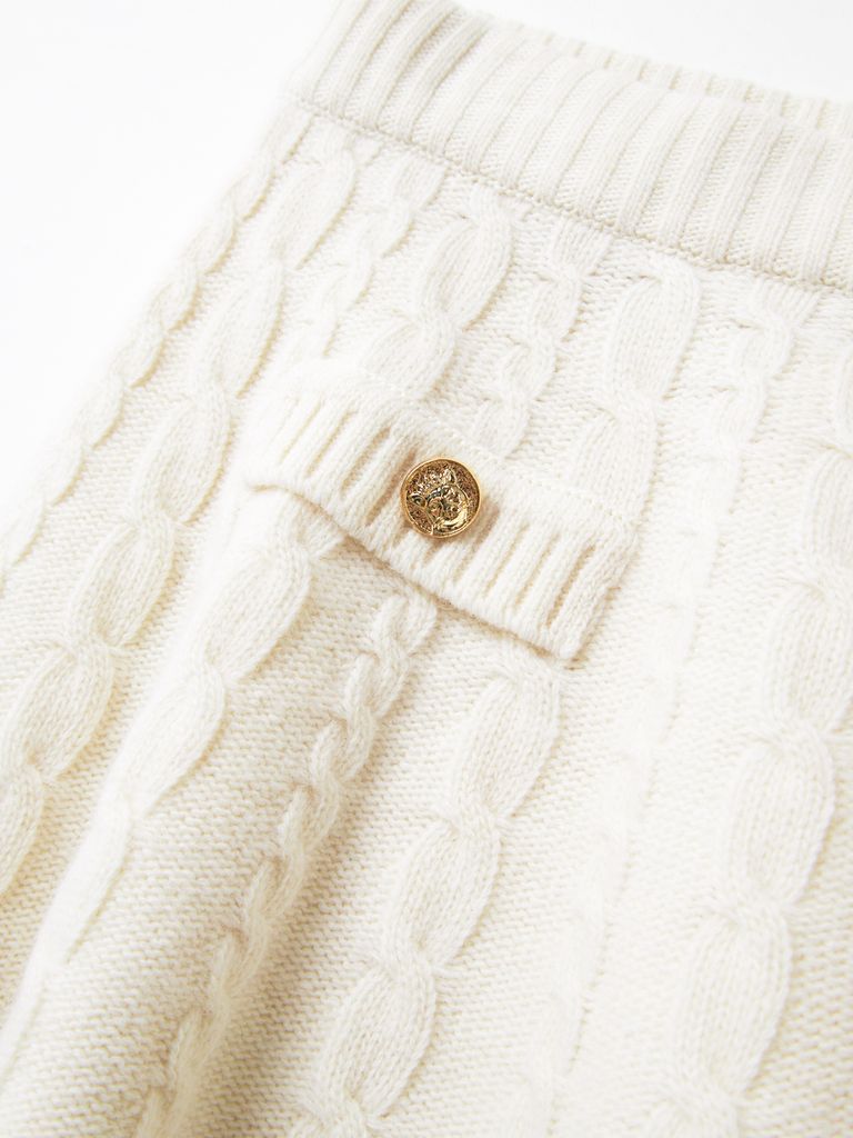 UTAA Ducat Wool Knit Flare Skirt : Ivory