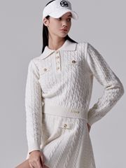 UTAA Ducat Wool Knit Flare Skirt : Ivory